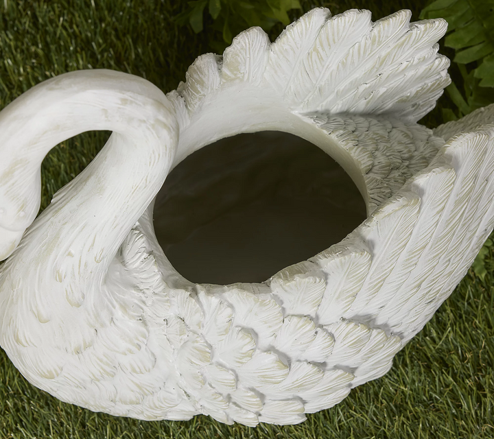 Handcrafted Unique Outdoor Swan Planter &amp; Decorative  Ornament
