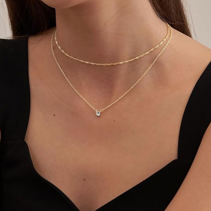 Single-diamond double-layer clavicle chain
