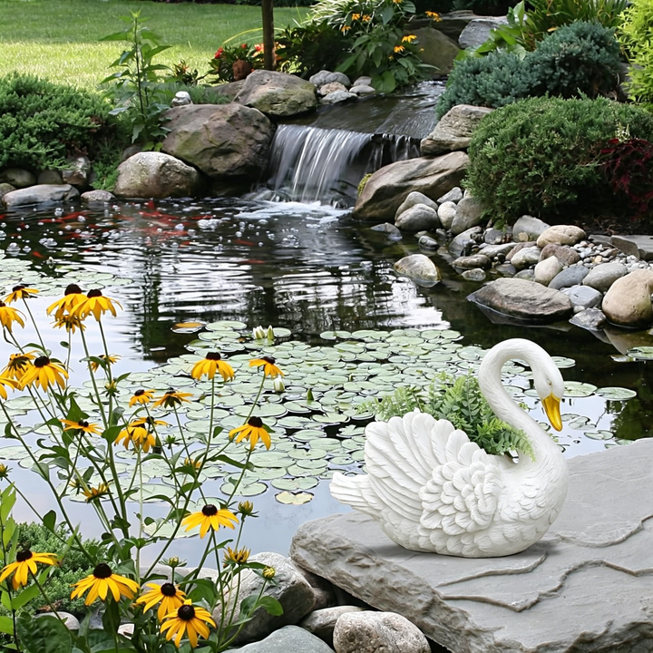 Handcrafted Unique Outdoor Swan Planter &amp; Decorative  Ornament