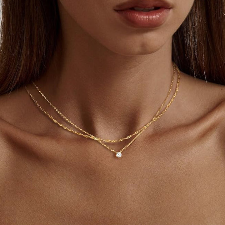 Single-diamond double-layer clavicle chain