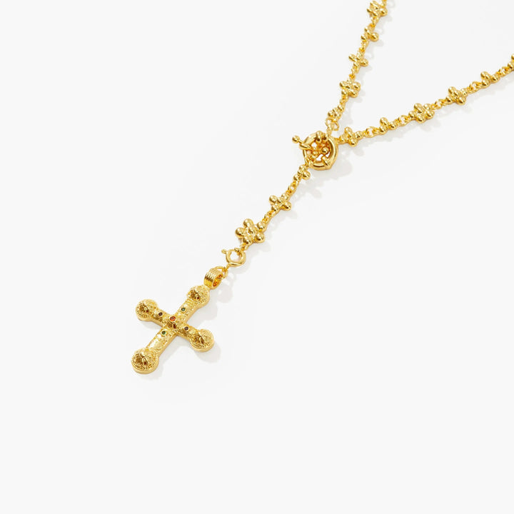 Daisy Cross Pendant Necklace