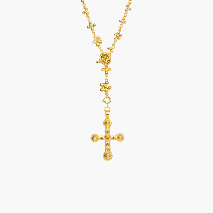 Daisy Cross Pendant Necklace