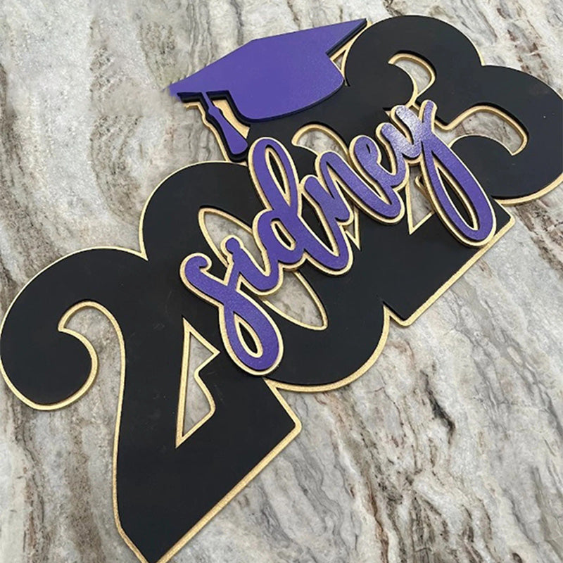 Custom wooden graduation plaque