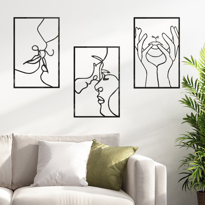 Minimalist Abstract Figure Acrylic Wall Art Set
