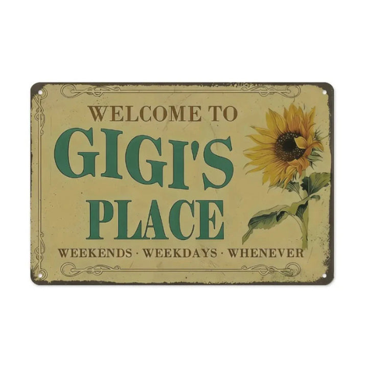 Retro Sunflower Welcome Sign