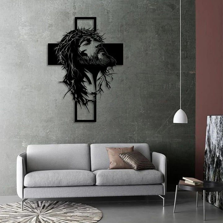 Crown of Thorns Cross Metal Wall Decor