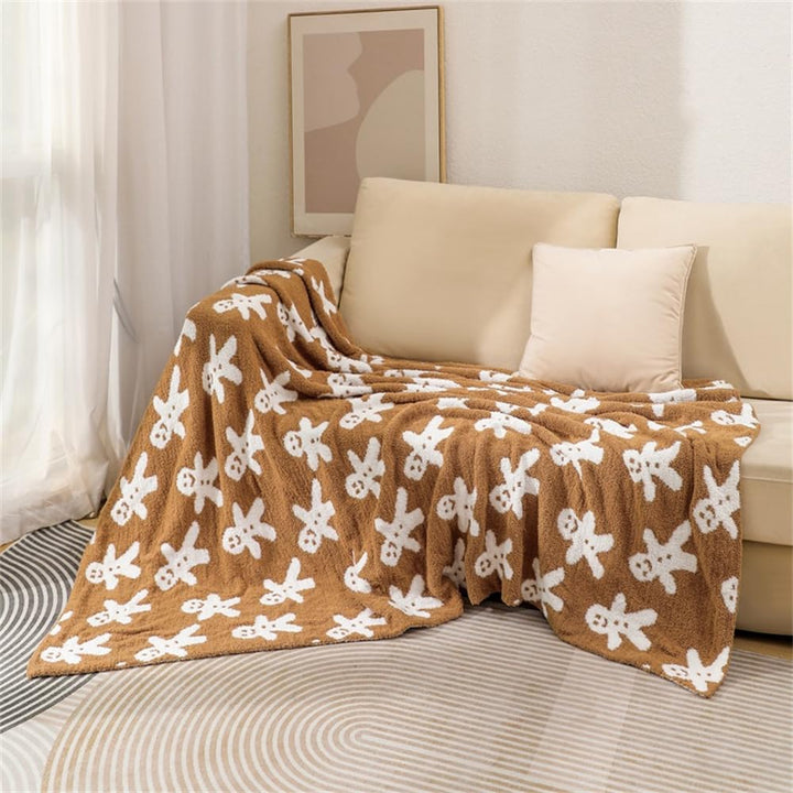 Gingerbread Man Christmas Throw Blanket