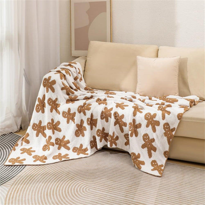Gingerbread Man Christmas Throw Blanket
