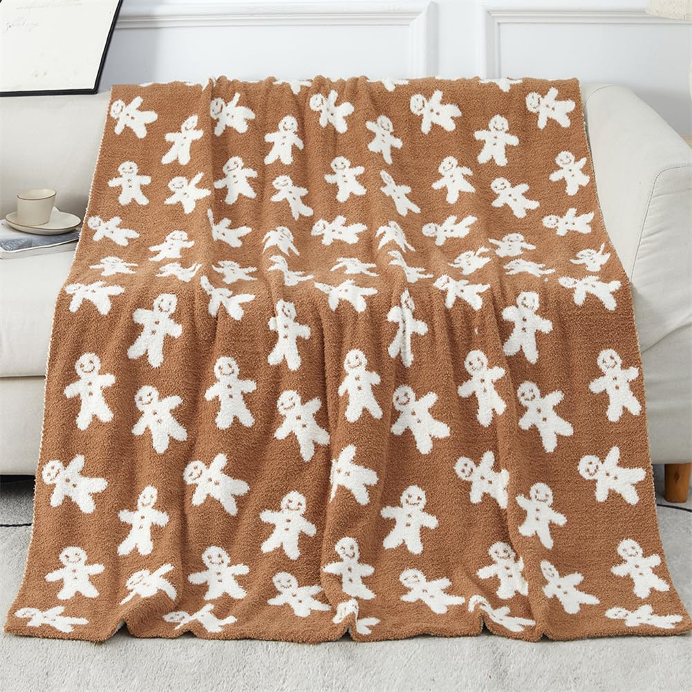 Gingerbread Man Christmas Throw Blanket
