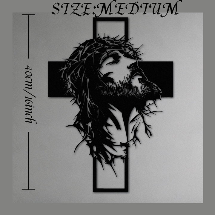 Crown of Thorns Cross Metal Wall Decor