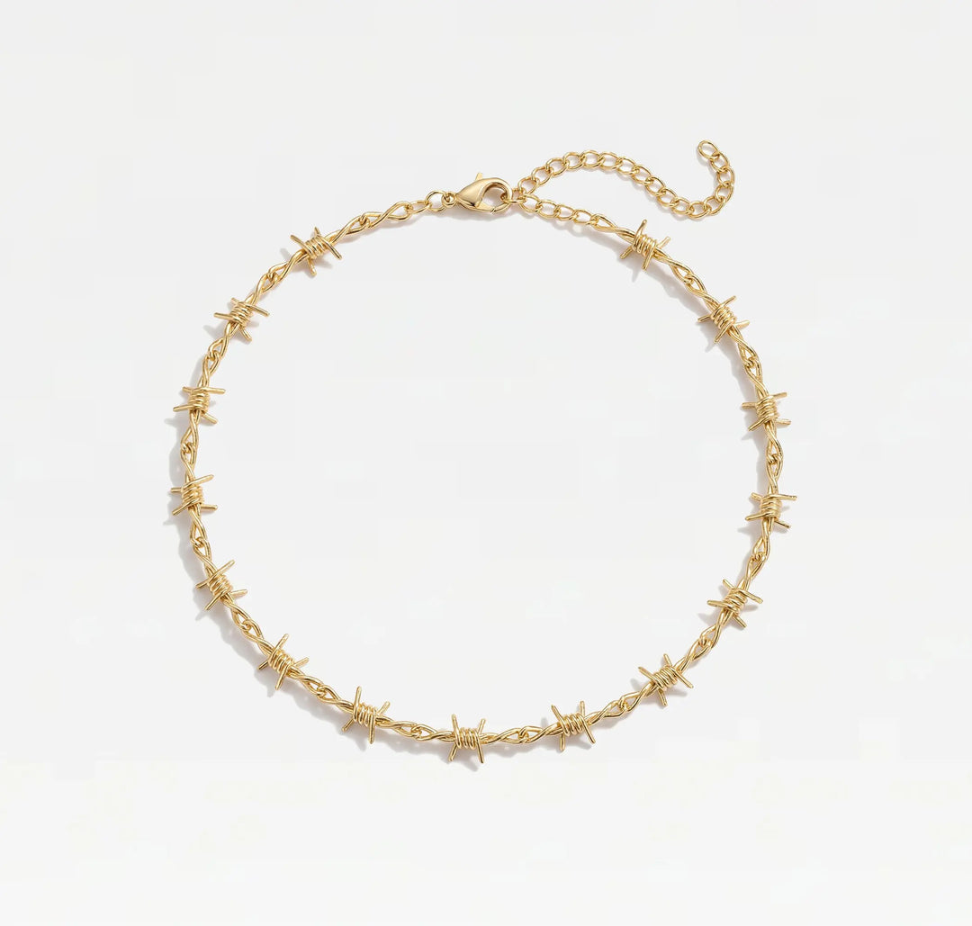18K Gold Plated Barbed Wire Choker