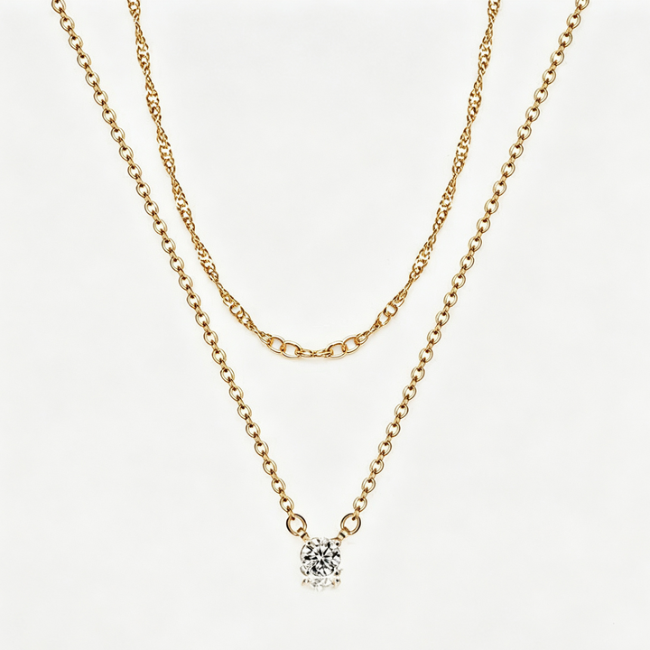 Single-diamond double-layer clavicle chain